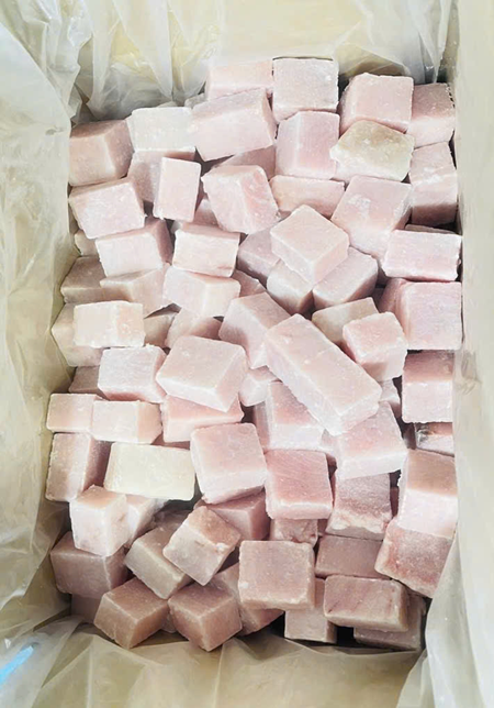 Frozen Swordfish Cube, Skinless, Boneless (Xiphias Gladius) Size: 25-50 grs/pc