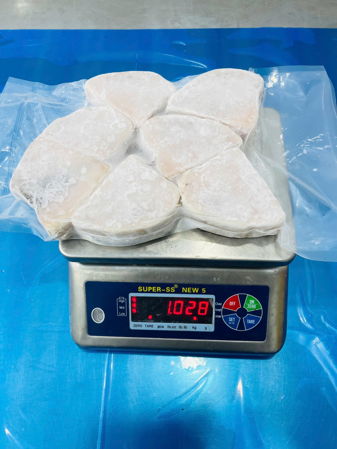 Frozen swordfish steak cut from loin Skinless,Boneless